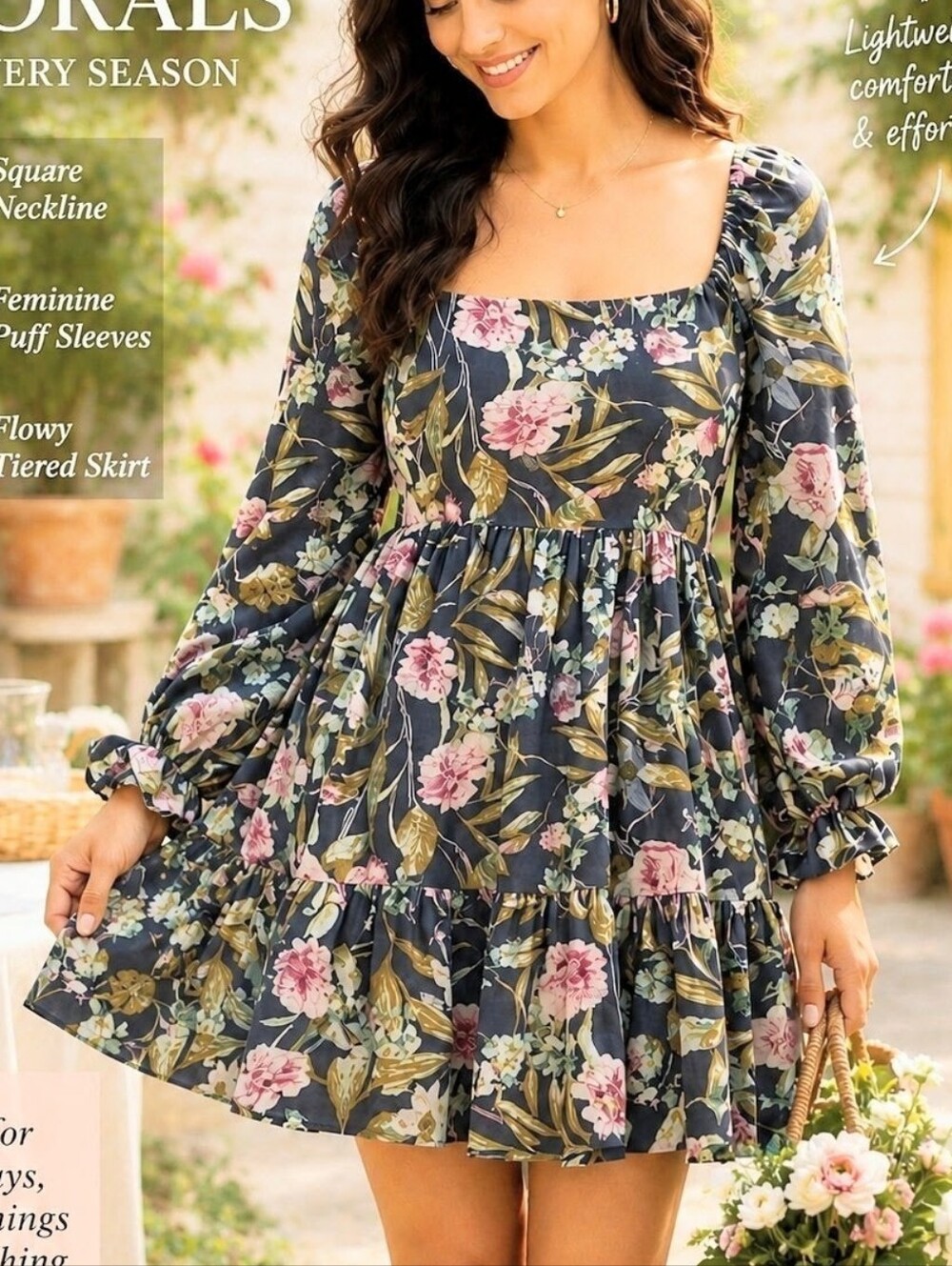 Chelsea28 Floral Puff Sleeve Mini Dress | Size XL | Nordstrom